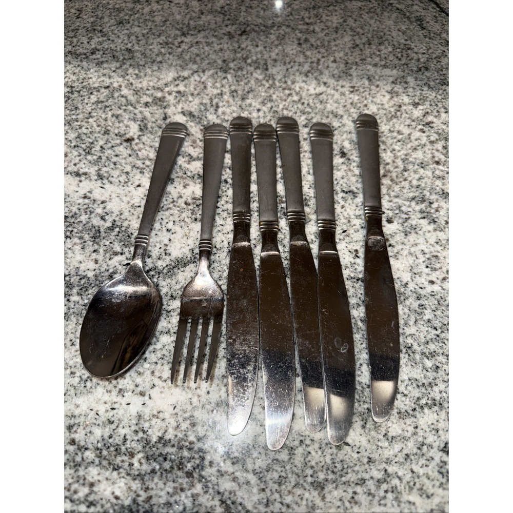 7PC Hampton Silversmiths Stainless Steel Flatware 190